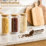 TBWIND 34oz Round Glass Storage Containers with Bamboo Lids – 6 Pack Medium Clea... - Image 6