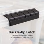 IRIS USA 72 Qt Stackable Plastic Storage Bins with Lids, 6 Pack - BPA-Free, Made... - Image 4