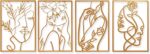 AMAATE Gold Metal Wall Art, 4 Pieces Minimalist Woman Face Line Art Sculpture, H... - Image 7