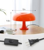 Orange Mushroom Lamp, Mid Century Modern Table Lamp for Bedroom, Minimalist Mush... - Image 4