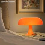 Orange Mushroom Lamp, Mid Century Modern Table Lamp for Bedroom, Minimalist Mush... - Image 5