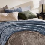 WDCOZY Velvet King Size Quilt Set - Brown Taupe Tan Camel Striped Pick Stitch So... - Image 7