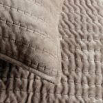 WDCOZY Velvet King Size Quilt Set - Brown Taupe Tan Camel Striped Pick Stitch So... - Image 8