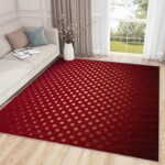 Red Gold Rug 5x6 - Burgundy Gold Rugs for Bedroom Non Slip Low Pile Machine Wash... - Image 3