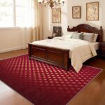 Red Gold Rug 5x6 - Burgundy Gold Rugs for Bedroom Non Slip Low Pile Machine Wash... - Image 5