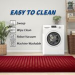 Red Gold Rug 5x6 - Burgundy Gold Rugs for Bedroom Non Slip Low Pile Machine Wash... - Image 8