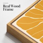 Framed Boho Abstract Floral Wall Art for Living Room, Square Orange Flower Canva... - Image 6