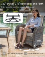 HUMMUH Luxury Patio Furniture Set with High Back Swivel Rocker Chairs & 3 Seater... - Image 3