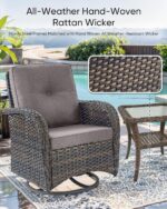 HUMMUH Luxury Patio Furniture Set with High Back Swivel Rocker Chairs & 3 Seater... - Image 5