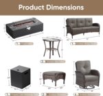 HUMMUH Luxury Patio Furniture Set with High Back Swivel Rocker Chairs & 3 Seater... - Image 7