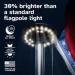 Deneve Deluxe Solar Powered Flagpole Lamp – Dusk to Dawn 12+ Hours, 26 LED, 1300... - Image 3