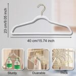 VSV stoage Clear Clothes Hangers 16", 40 Pack Plastic Coat Hanger for Adult Clos... - Image 5