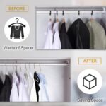 VSV stoage Clear Clothes Hangers 16", 40 Pack Plastic Coat Hanger for Adult Clos... - Image 6