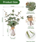 Velener Faux Eucalyptus Stems in Vase with Faux Water, Fake Plants Artificial Eu... - Image 3