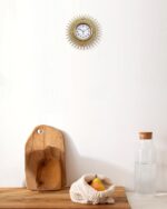 Gold Sunburst 10 Inch Small Wall Clock Battery Operated, Modern Boho Decorative ... - Image 5