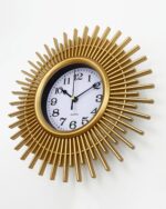 Gold Sunburst 10 Inch Small Wall Clock Battery Operated, Modern Boho Decorative ... - Image 6
