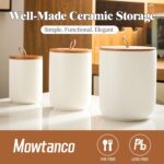 Mowtanco Ceramic Canister Set (30 oz, 48 oz, 82 oz) – White Ceramic Jar Set with... - Image 5