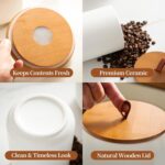 Mowtanco Ceramic Canister Set (30 oz, 48 oz, 82 oz) – White Ceramic Jar Set with... - Image 6