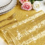 RUDONG M 1 Pack Gold Sequin Table Runner 12 x 108 Inch, Rectangle Glitter Table ... - Image 4