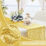 RUDONG M 1 Pack Gold Sequin Table Runner 12 x 108 Inch, Rectangle Glitter Table ... - Image 5