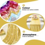 RUDONG M 1 Pack Gold Sequin Table Runner 12 x 108 Inch, Rectangle Glitter Table ... - Image 7