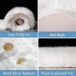 Carvapet 5x7 Faux Sheepskin Area Rug Soft Fluffy White 5 x 7 Plush Fur Carpet, L... - Image 3
