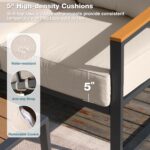 Metal Patio Furniture Set, 6 Pieces Outdoor Sectional Sofa Set with Side Table, ... - Image 5