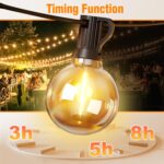 Nisocy 25FT Solar String Lights Outdoor Waterproof with Remote & Timer, LED Shat... - Image 5