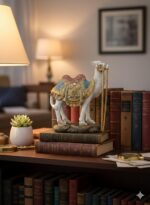 Ornate White Camel Figurine — Decorative Resin Camel Statue with Gold Embellishe... - Image 4