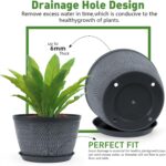 Quarut 10 Inch Flower Pots Planters for Outdoor Indoor, 3 Pack Plastic Plant Pot... - Image 5