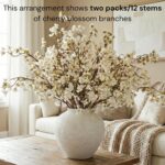 White Cherry Blossom Branches – 6 Pcs 33.5" Long Stem Artificial Flowers for Tal... - Image 7