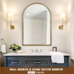 Arched Wall Mirror for Bathroom, 20"x30" Metal Beaded Frame Decorative Accent Mi... - Image 3