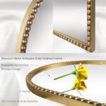 Arched Wall Mirror for Bathroom, 20"x30" Metal Beaded Frame Decorative Accent Mi... - Image 4