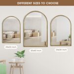 Arched Wall Mirror for Bathroom, 20"x30" Metal Beaded Frame Decorative Accent Mi... - Image 5