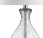 JONATHAN Y 21" Chrome and Crackled Glass Table Lamp, Contemporary Artisanal Meta... - Image 5