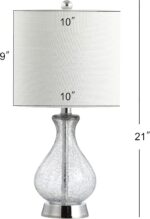 JONATHAN Y 21" Chrome and Crackled Glass Table Lamp, Contemporary Artisanal Meta... - Image 6