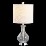 JONATHAN Y 21" Chrome and Crackled Glass Table Lamp, Contemporary Artisanal Meta... - Image 7