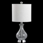 JONATHAN Y 21" Chrome and Crackled Glass Table Lamp, Contemporary Artisanal Meta... - Image 8