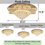 HAIXIANG Modern Chandelier Living Room Glam Chandeliers Ceiling Light Fixture Re... - Image 4