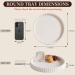 Decorative Tray for Coffee Table, Living Room, Side Table, 11" White Round Concr... - Image 4