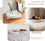 Decorative Tray for Coffee Table, Living Room, Side Table, 11" White Round Concr... - Image 6