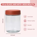 Artcochan Overnight Oats Containers with Lids 16 oz Glass Jars 6 Pack Glass Maso... - Image 3