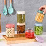 Artcochan Overnight Oats Containers with Lids 16 oz Glass Jars 6 Pack Glass Maso... - Image 4