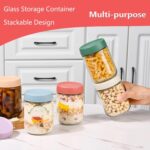 Artcochan Overnight Oats Containers with Lids 16 oz Glass Jars 6 Pack Glass Maso... - Image 5