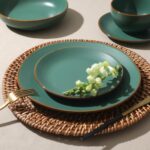 Gibson Home Hazeltine 16-Piece Green Stoneware Dinnerware Set – Plates and Bowls... - Image 6