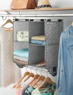 Whitmor 4 Section Fabric Closet Organizer Shelving with Built In Chrome Garment ... - Image 3