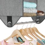 Whitmor 4 Section Fabric Closet Organizer Shelving with Built In Chrome Garment ... - Image 5
