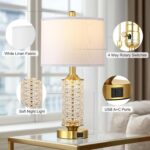 QiMH Set of 2 Table Lamps with USB A+C Ports, Modern Bedside Lamp with LED Night... - Image 5