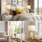 QiMH Set of 2 Table Lamps with USB A+C Ports, Modern Bedside Lamp with LED Night... - Image 7