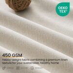 Topfinel Natural Linen Pinch Pleated Linen Curtains, 90 Inch Drapes 100% Blackou... - Image 3